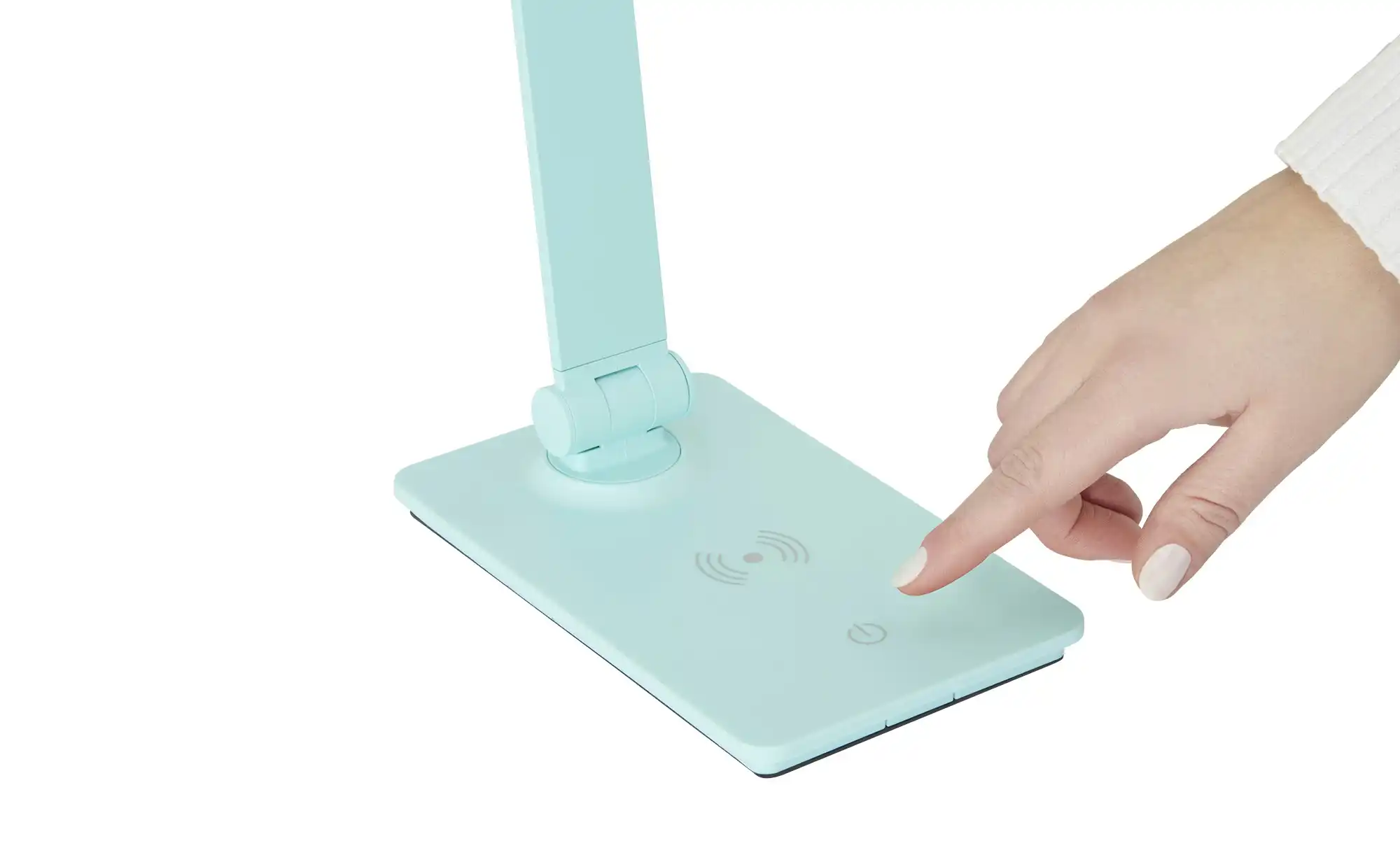 KHG LED-Tischleuchte, blau mit Qi-Charger