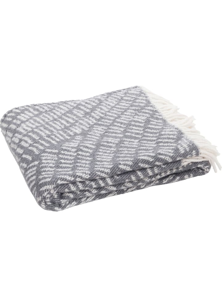 Erwin Müller Baumwollmischung Plaid Novaro in grau günstig kaufen