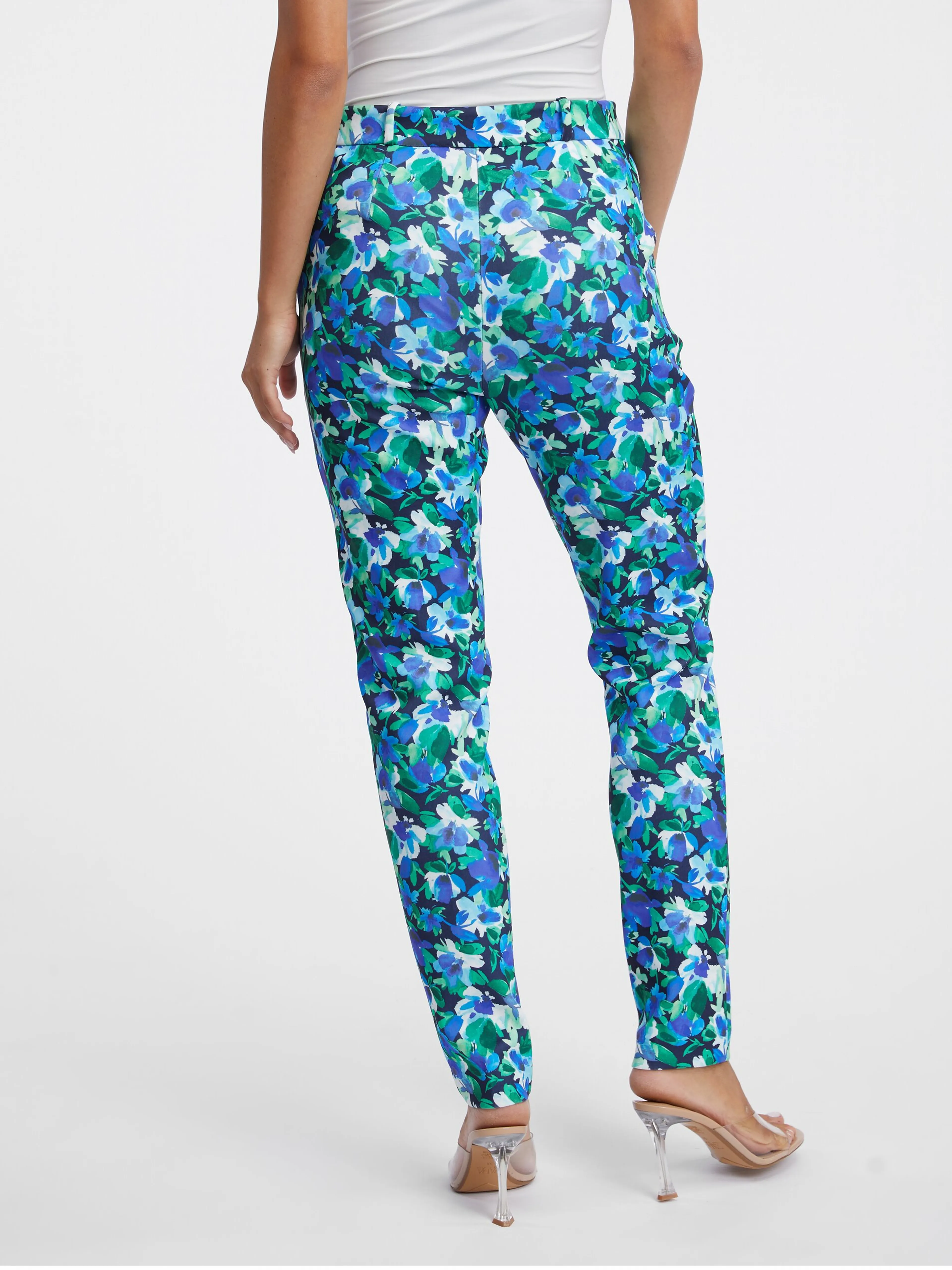 Grüne und blaue Damenhose mit Blumenmuster ORSAY