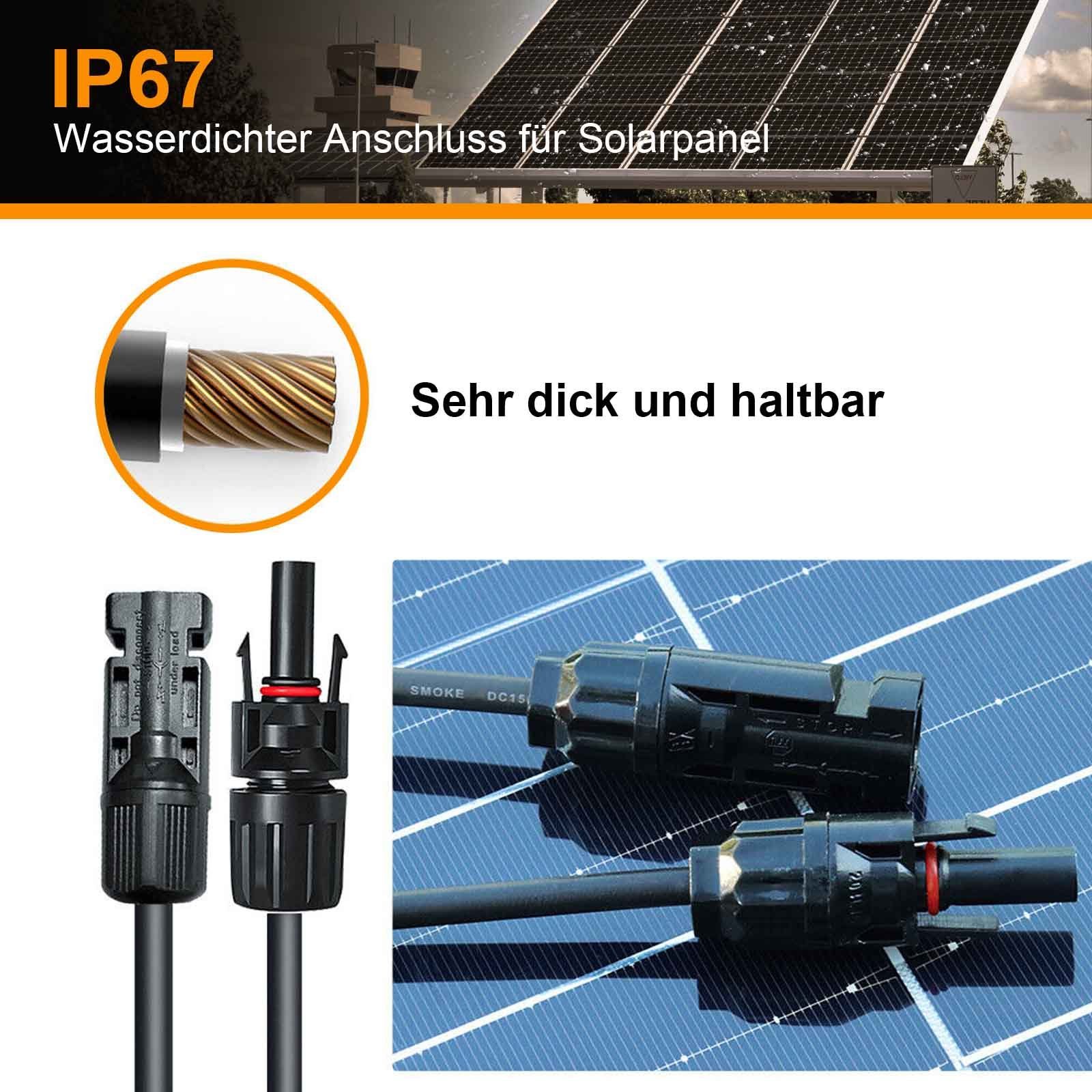 GLIESE Solaranlage 200W 18V Solarpanel Balkonkrftwerk Solaranlage Photovoltaik Solarmodul, 200,00 W, Monokristallines, (Solarpanel, 1 Stück Solarmodul), IP65 Wasserdichte für 12V Akku Wohnmobil Auto Boot Garten Camper