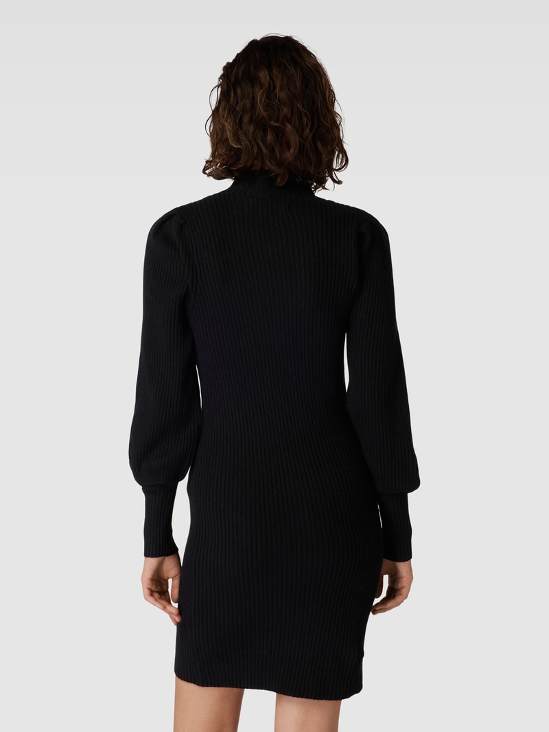 Strickkleid mit Stehkragen Modell 'KATIA' in schwarz
