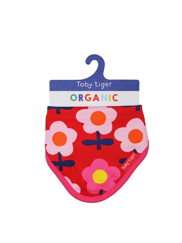 Toby Tiger Dreieckstuch mit Retro Blumen Print in rosa günstig kaufen 0