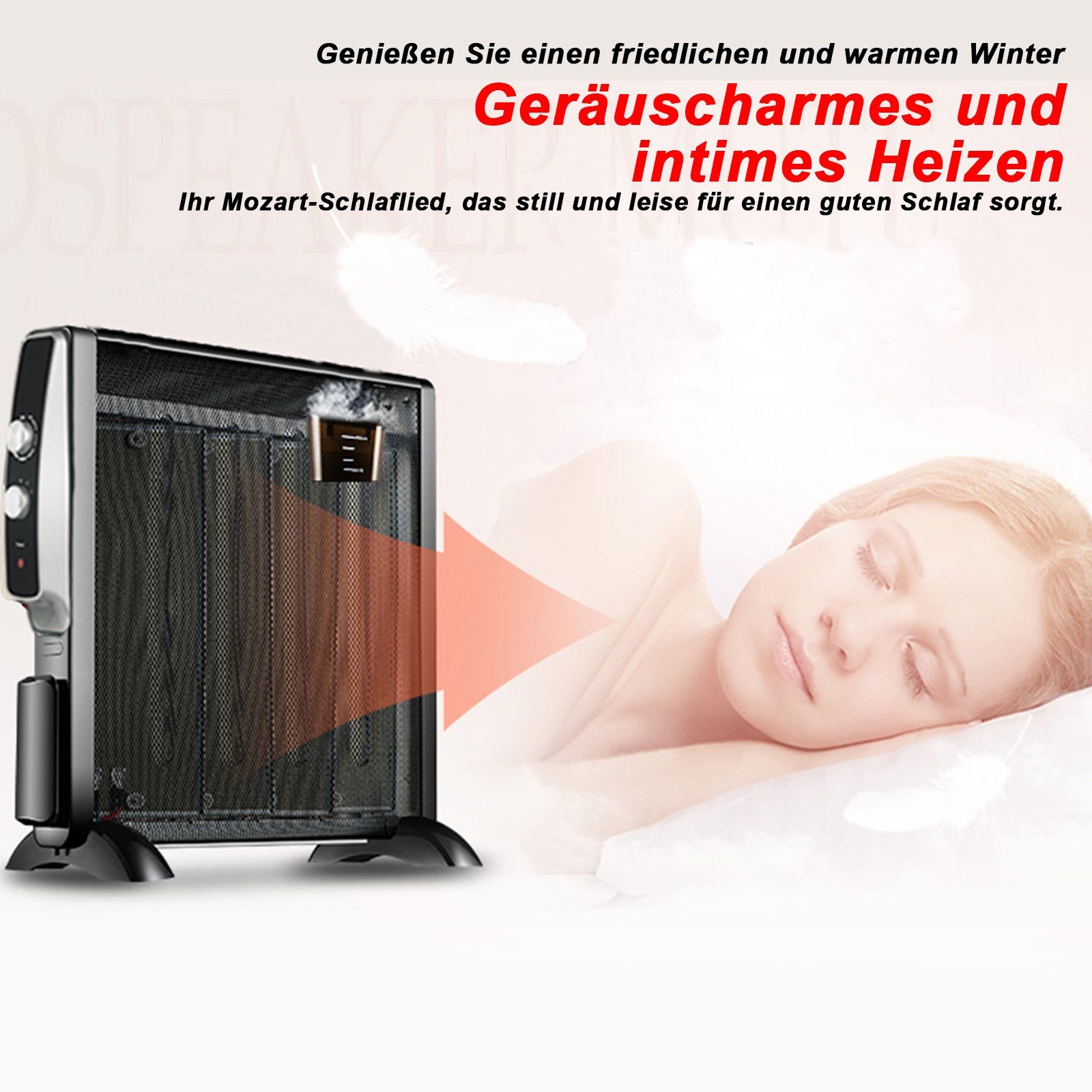 Fine Life Pro Heizgerät 2500W einstellbarer Thermostat, 2500 W, 3 Heizstufen,Sicher und energieeffizient