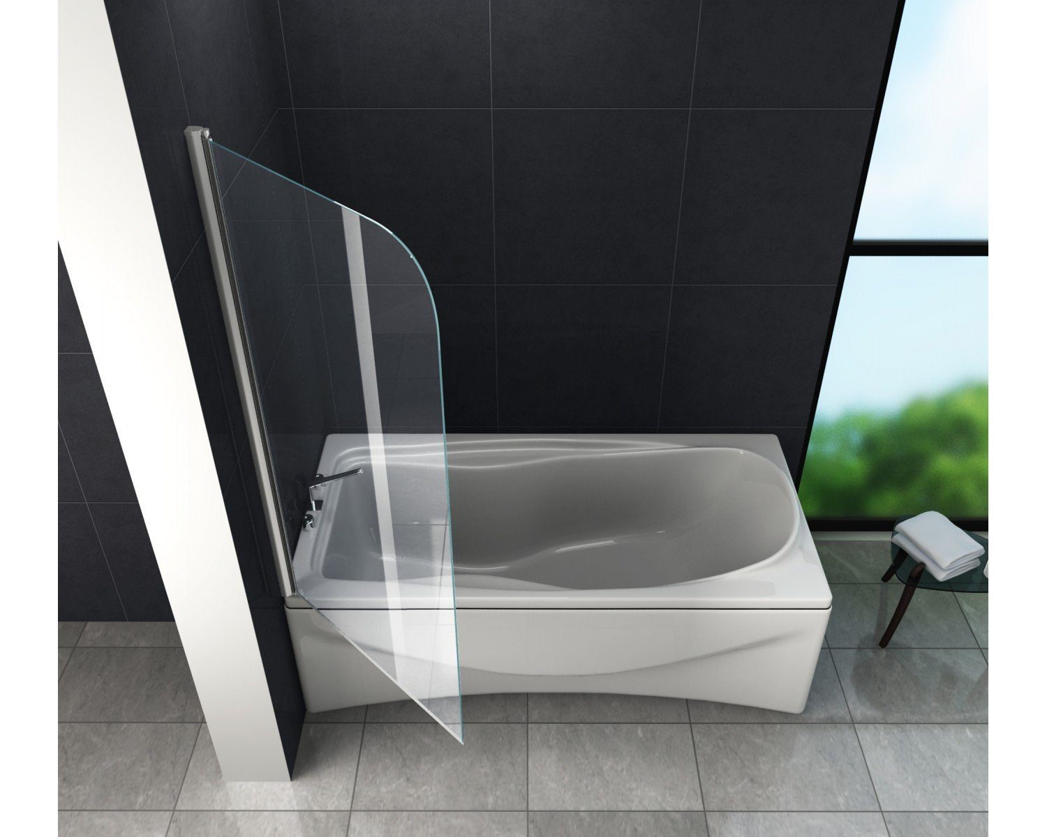 Home Systeme Badewannenaufsatz Duschwand Duschtrennwand Duschkabine Duschabtrennung Dusche Pendeltür