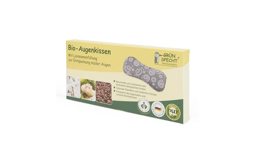 Grünspecht Bio-Leinsamen-Augenkissen Natur Pur