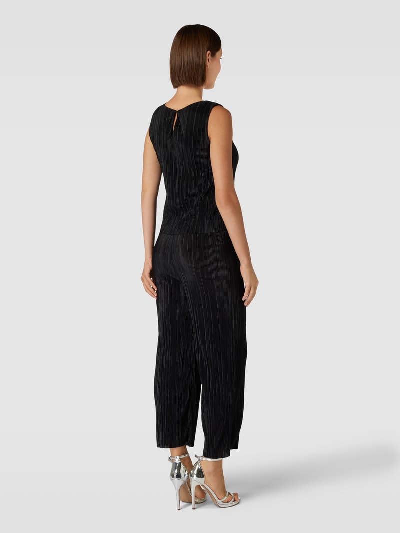 Jumpsuit mit Plisseefalten in schwarz