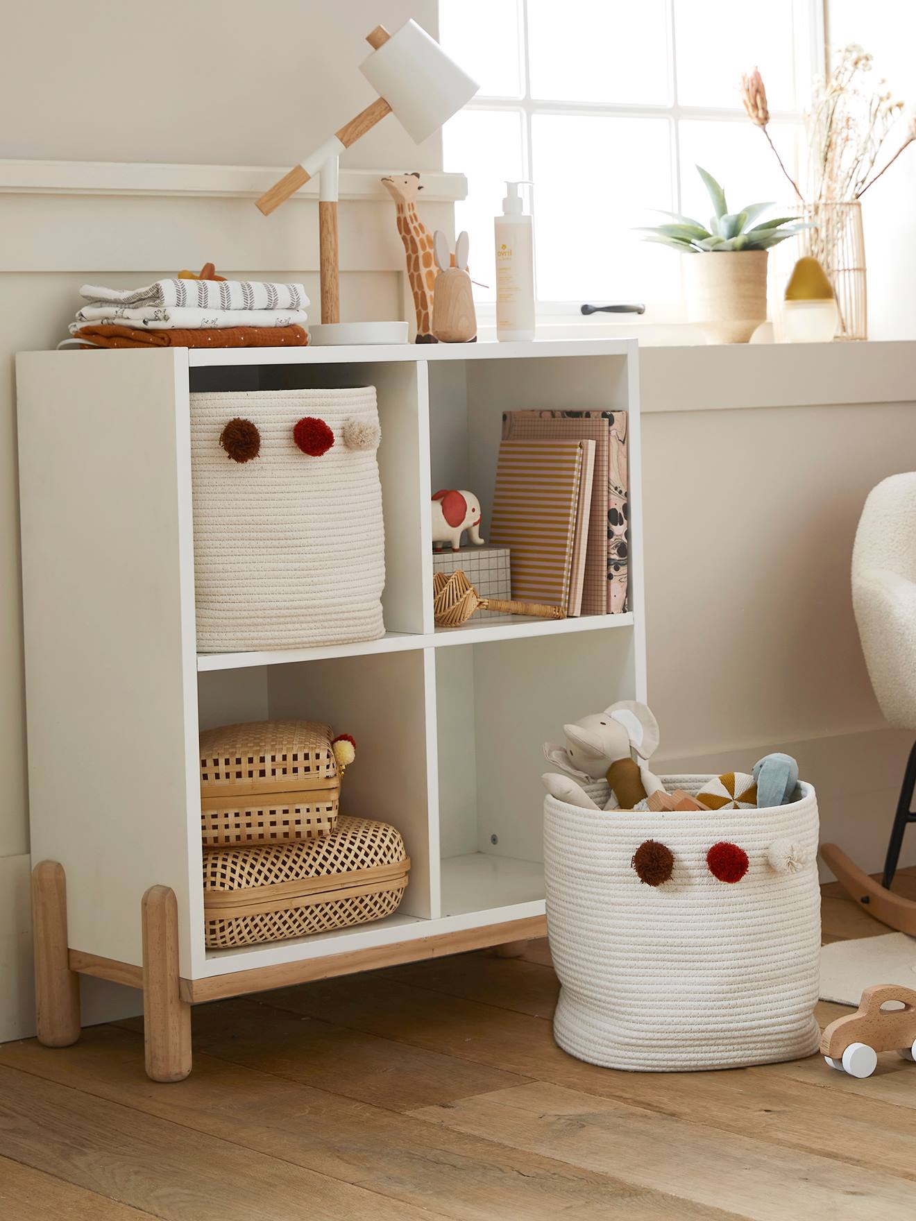 Vertbaudet Kinderzimmer Regal, 4 Fächer - weiß/natur
