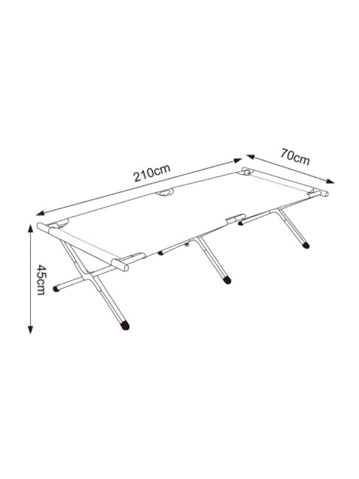 VCM  Alu Campingbett Feldbett 210cm Tosali L in Schwarz günstig kaufen onesize