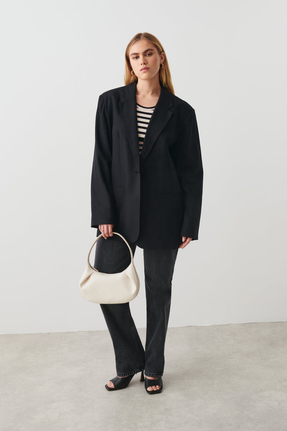 Linen blend blazer