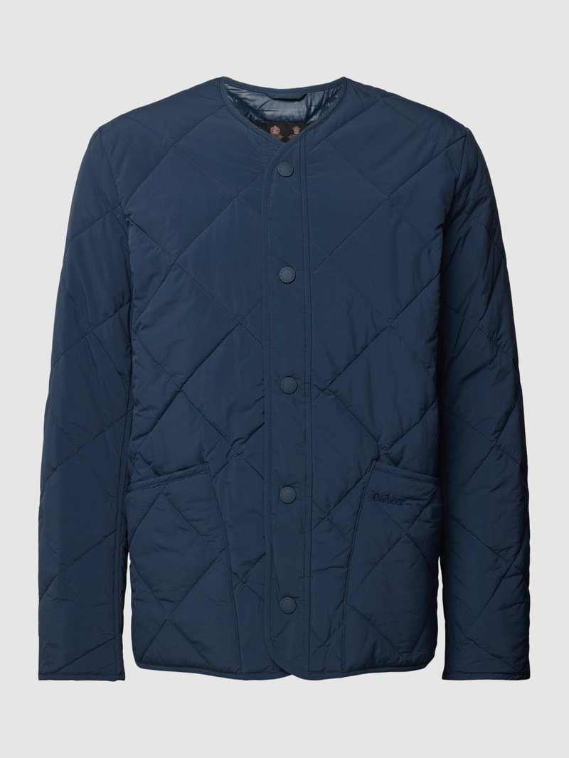 Steppjacke mit Knopfleiste Modell 'LIDDESDALE' in marineblau