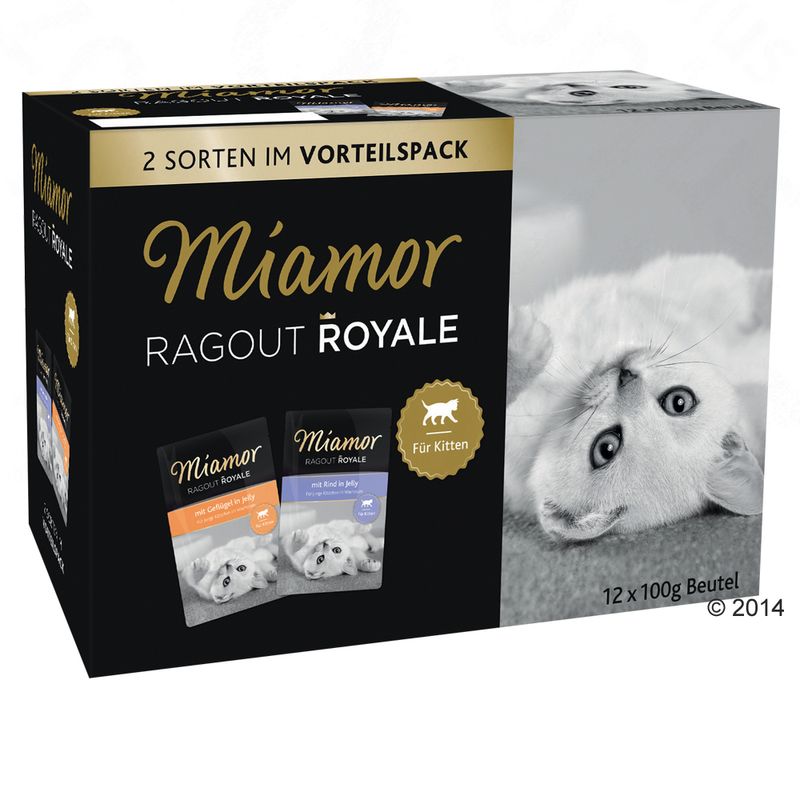 Miamor Ragout Royale Kitten, Geflügel und Rind in Jelly zu TOP-Preisen