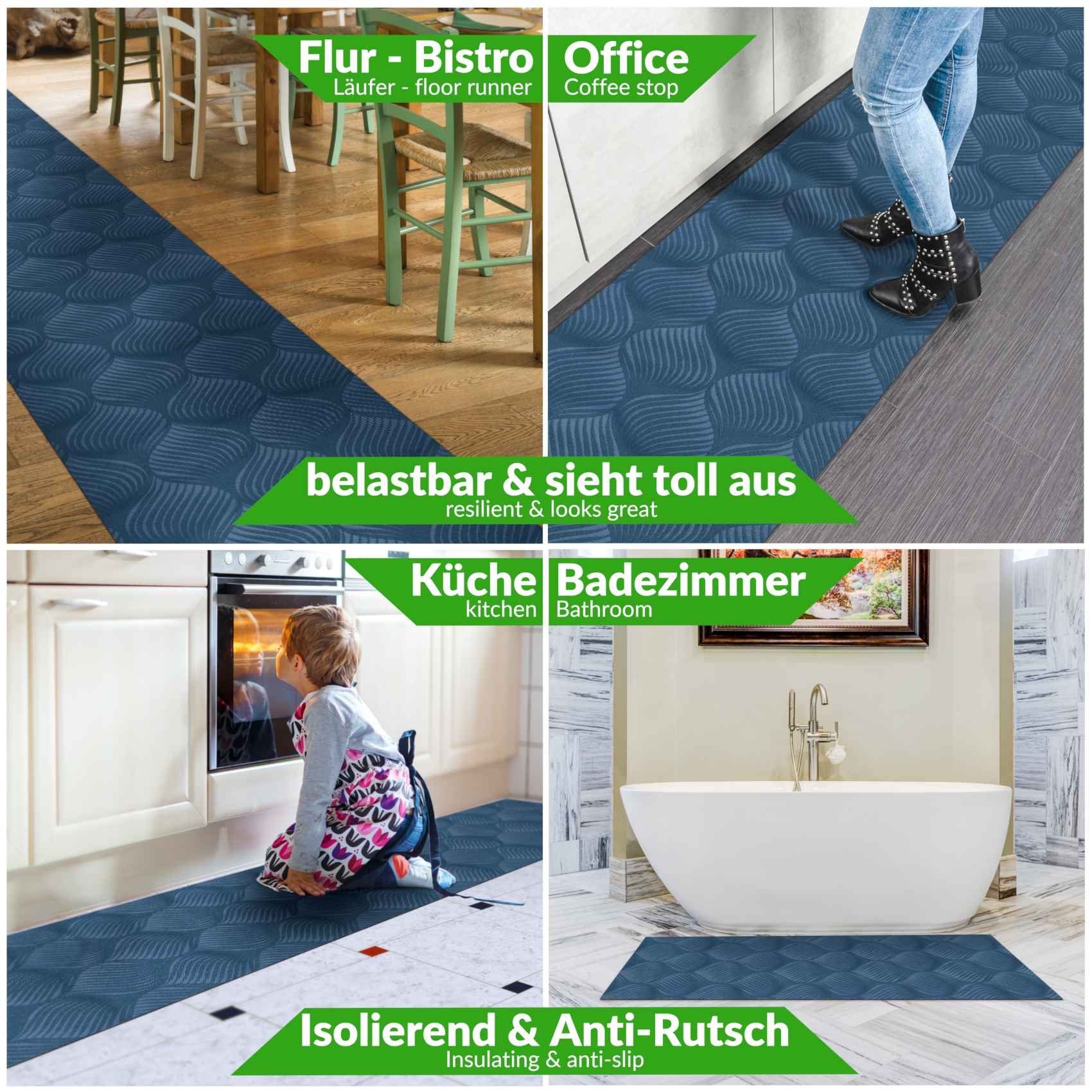 Küchenläufer Küchenläufer Teppichläufer Läufer Textil BAKER Premium Ornament Robus, ANRO, Rechteckig, Höhe: 3 mm, Genarbt PVC