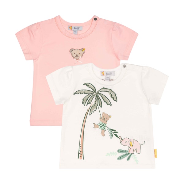 T-Shirt kurzarm 2er Pack, rosa für Mädchen