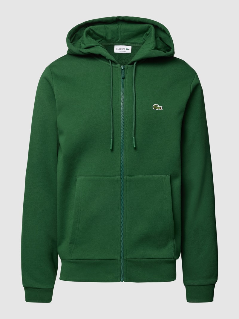 Sweatjacke mit Logo-Stitching in grün