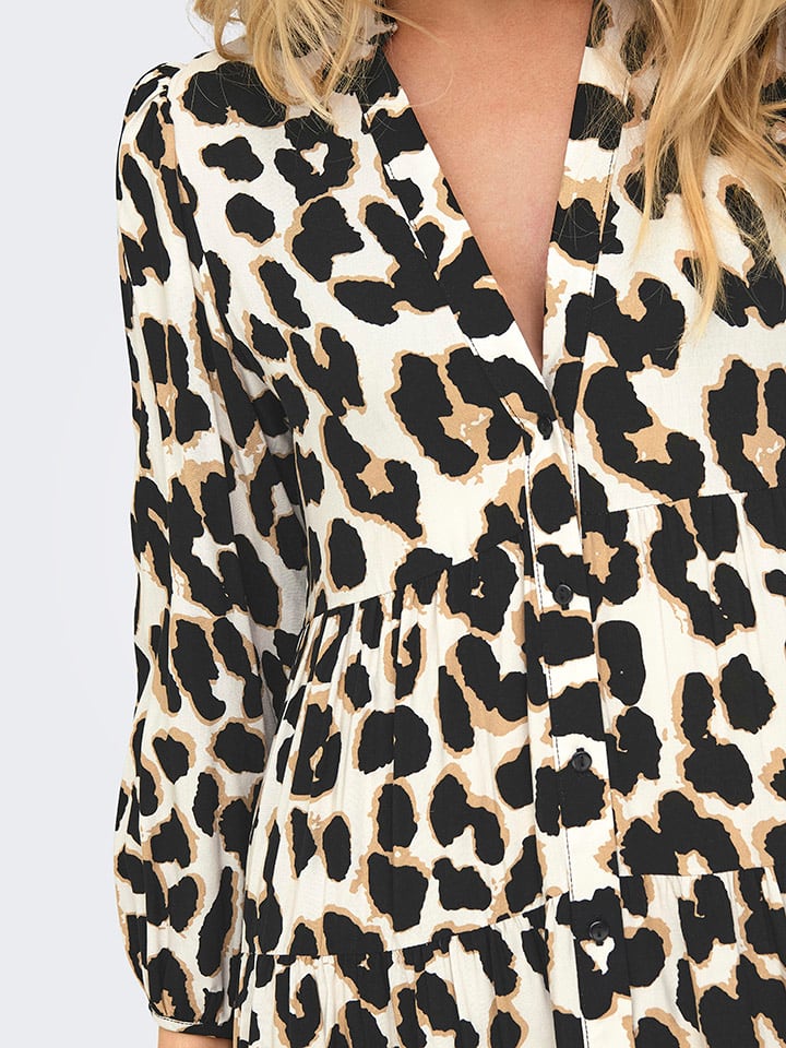 ONLY Kleid in Creme/ Schwarz/ Hellbraun günstig kaufen