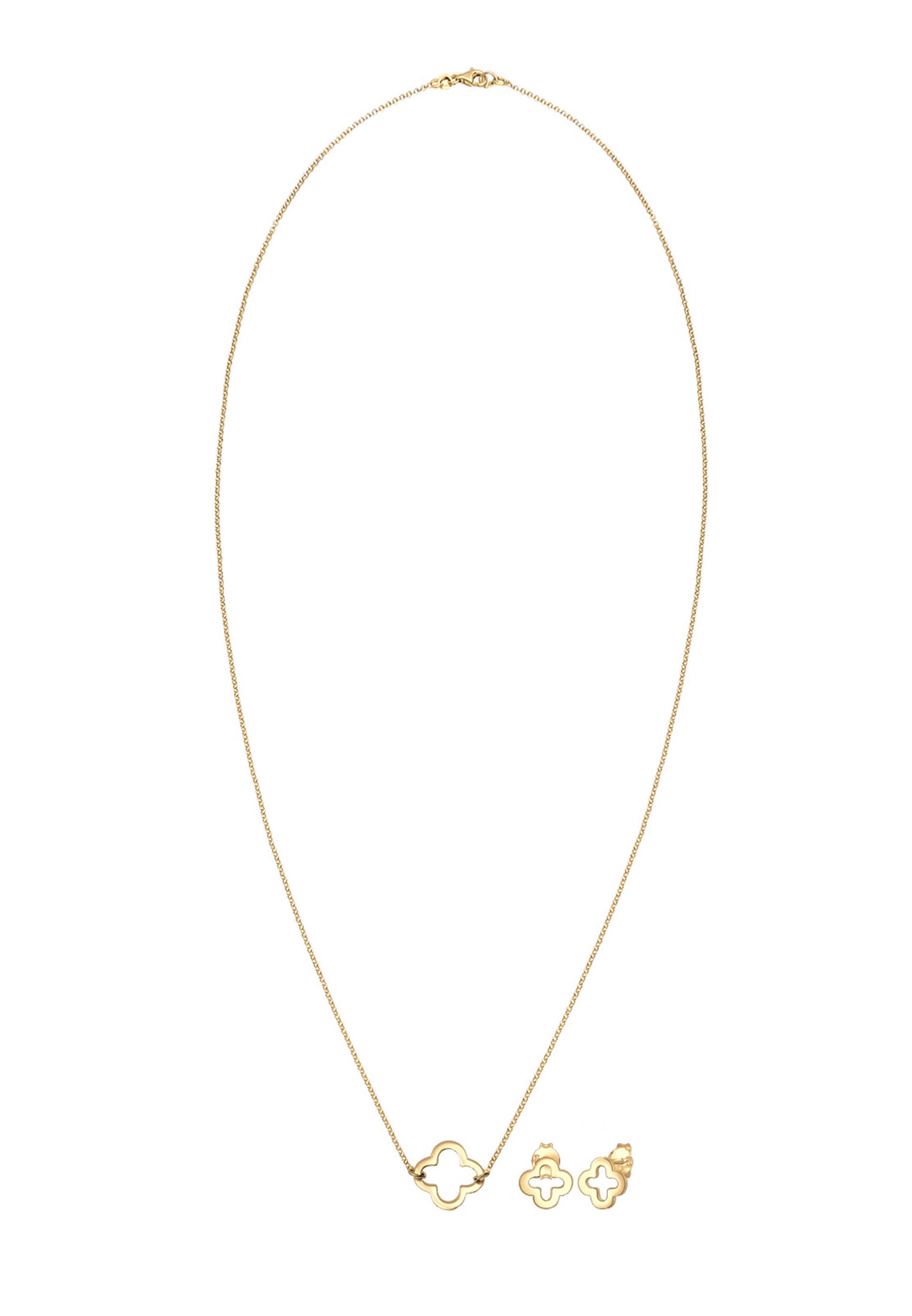 Elli de Bijoux Lucky Clover talizmán nyaklánc és fülbevaló szett nőknek (925 sterling ezüst)