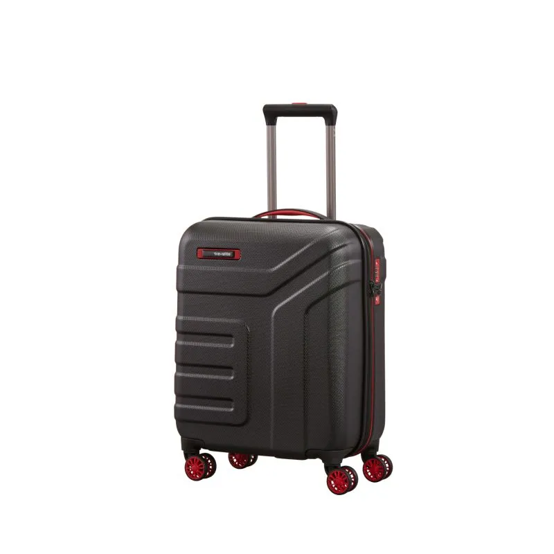 Travelite Trolley mit 4 Rollen 55cm S Vector 40 Liter - Schwarz\/Rot