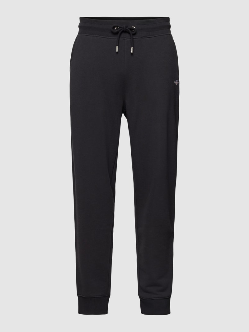 Sweatpants mit Label-Stitching Modell 'SHIELD' in schwarz