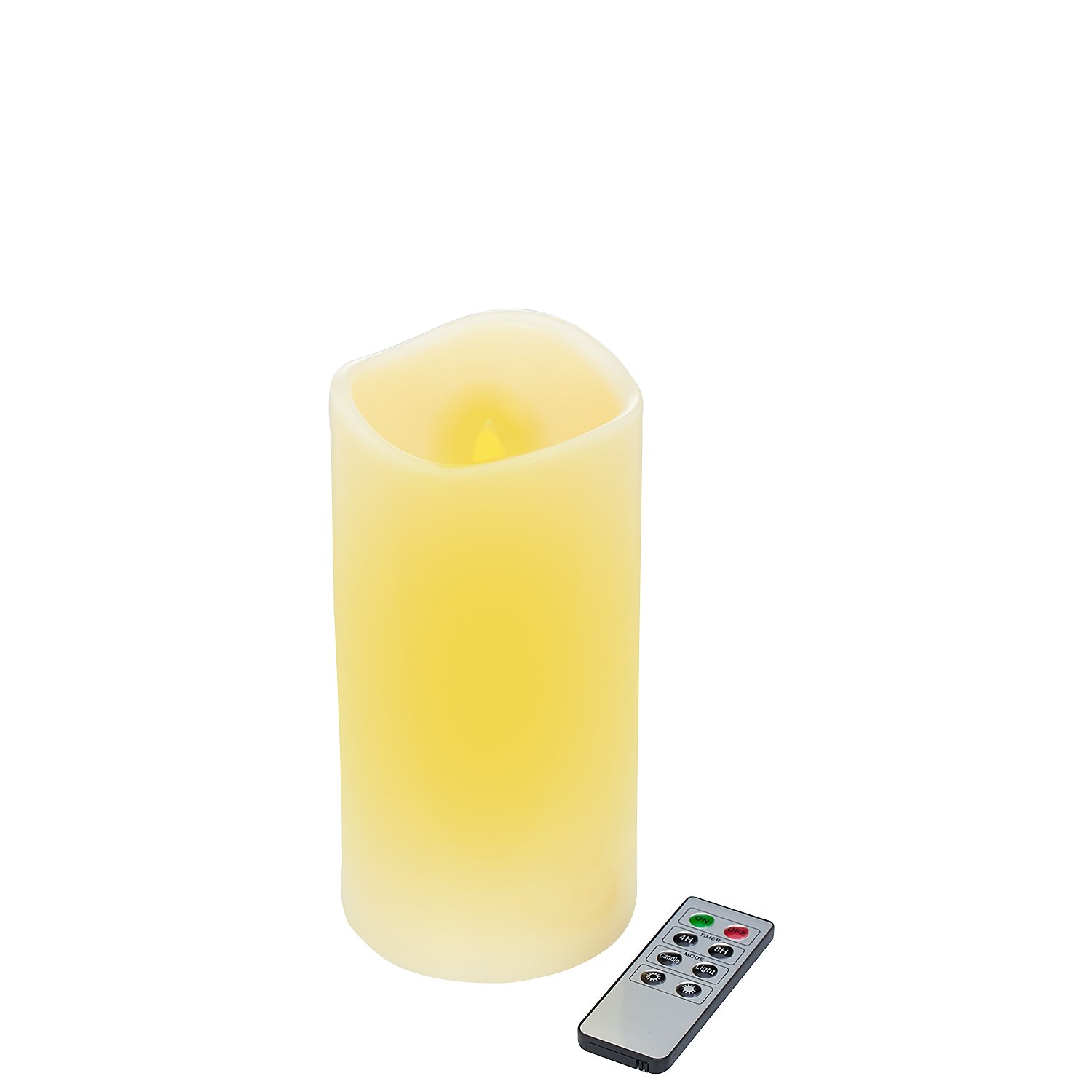 LED Outdoor Kerze, mit Timer, creme, 20 x 10 cm
