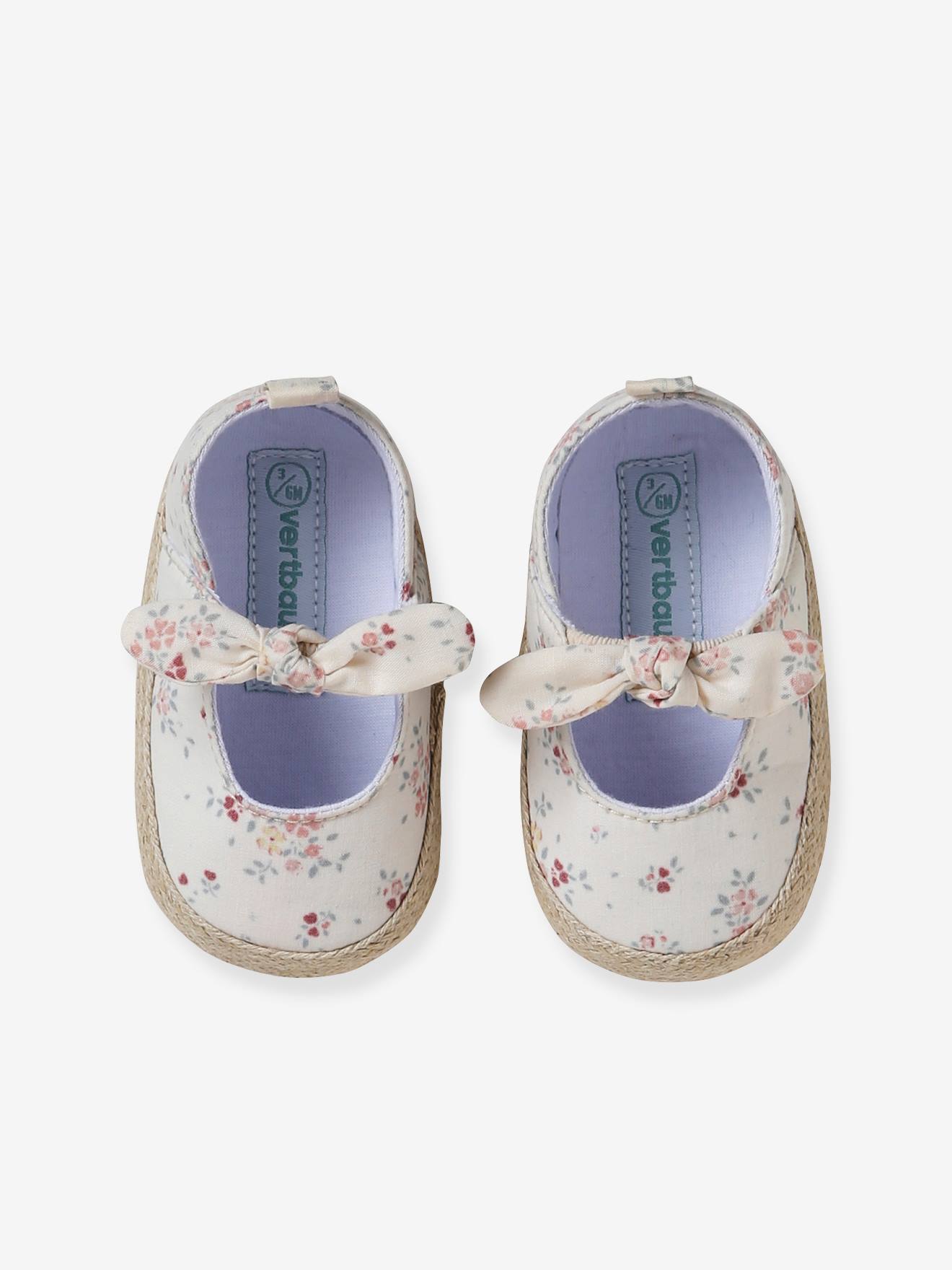 Chaussons de parc ballerines bébé beige imprimé