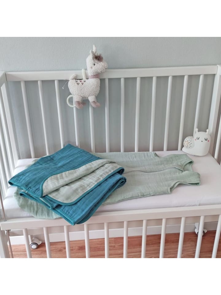 Makian Wende-Kuscheldecke / Babydecke Mull in gruen,blau günstig kaufen onesize