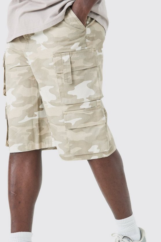 Camouflage Jorts mit Cargo-Taschen