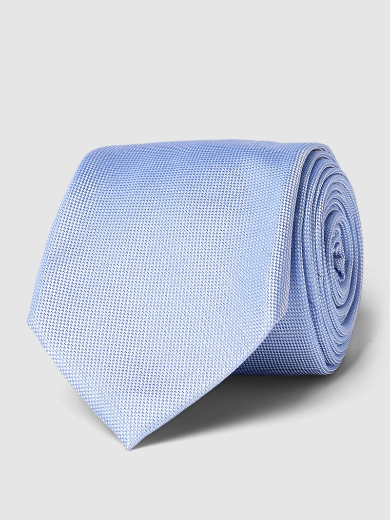 Seidenkrawatte mit feinem Webmuster Modell 'PLAIN WEAVE' in bleu