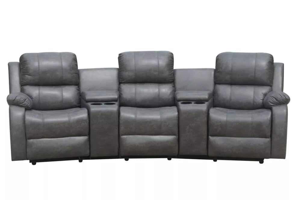 Happy Home Happy Home Home-Cinema 3-Sitzer Polstergarnitur grau