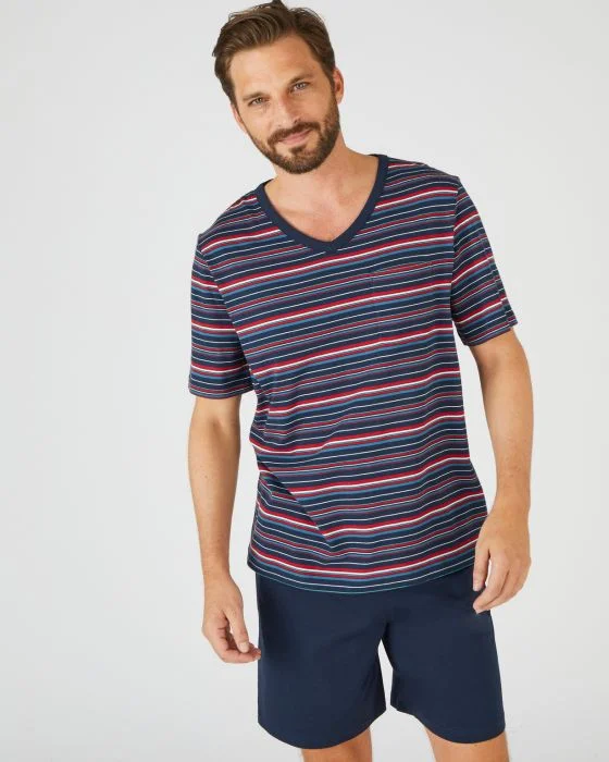 Pyjashort rayé en maille jersey
