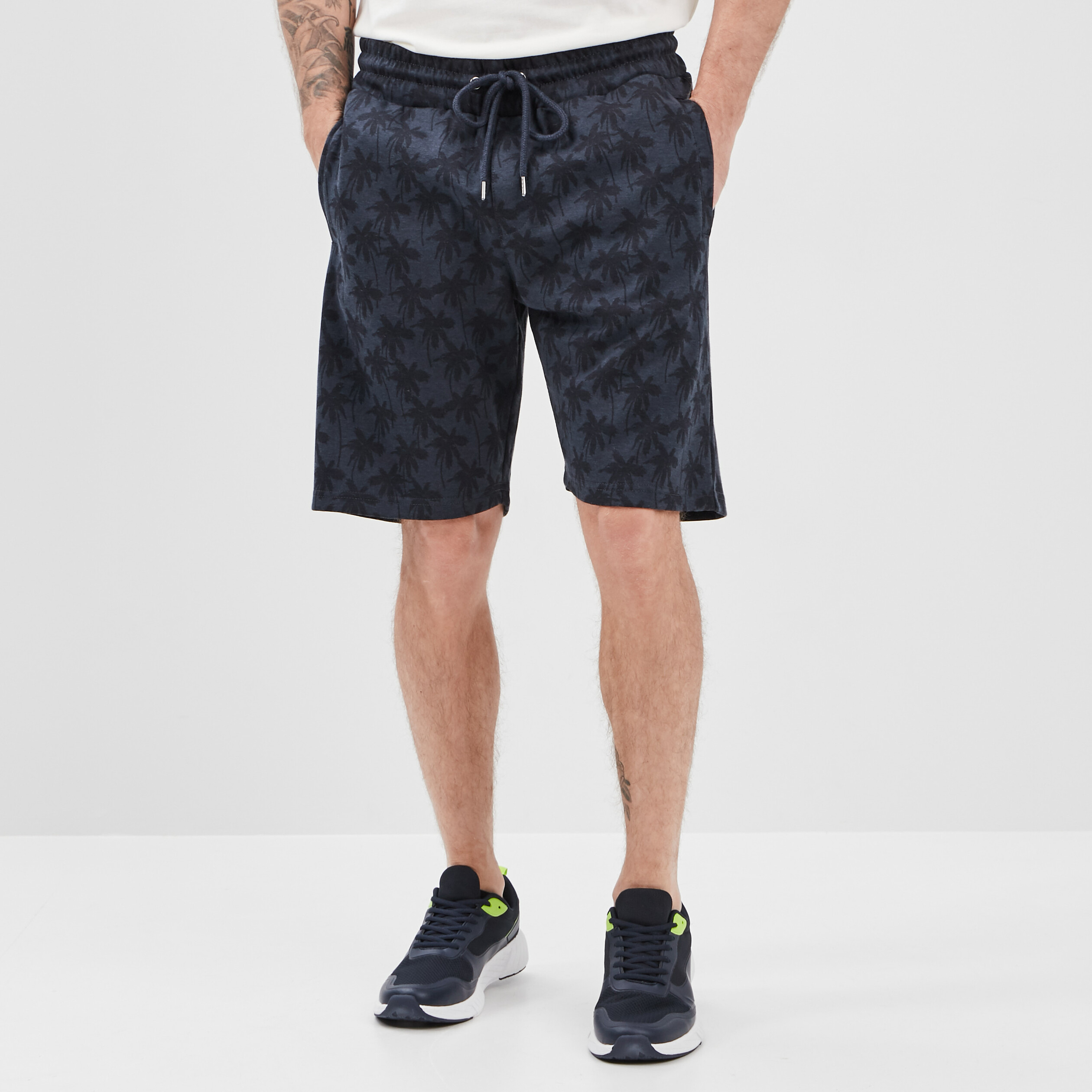 Short jogging droit à coulisse bleu homme | La Halle