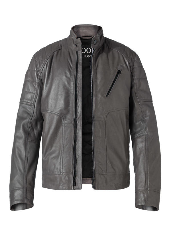 JOOP!, Lederjacke Lima, Lammnappa wattiert, anthrazit