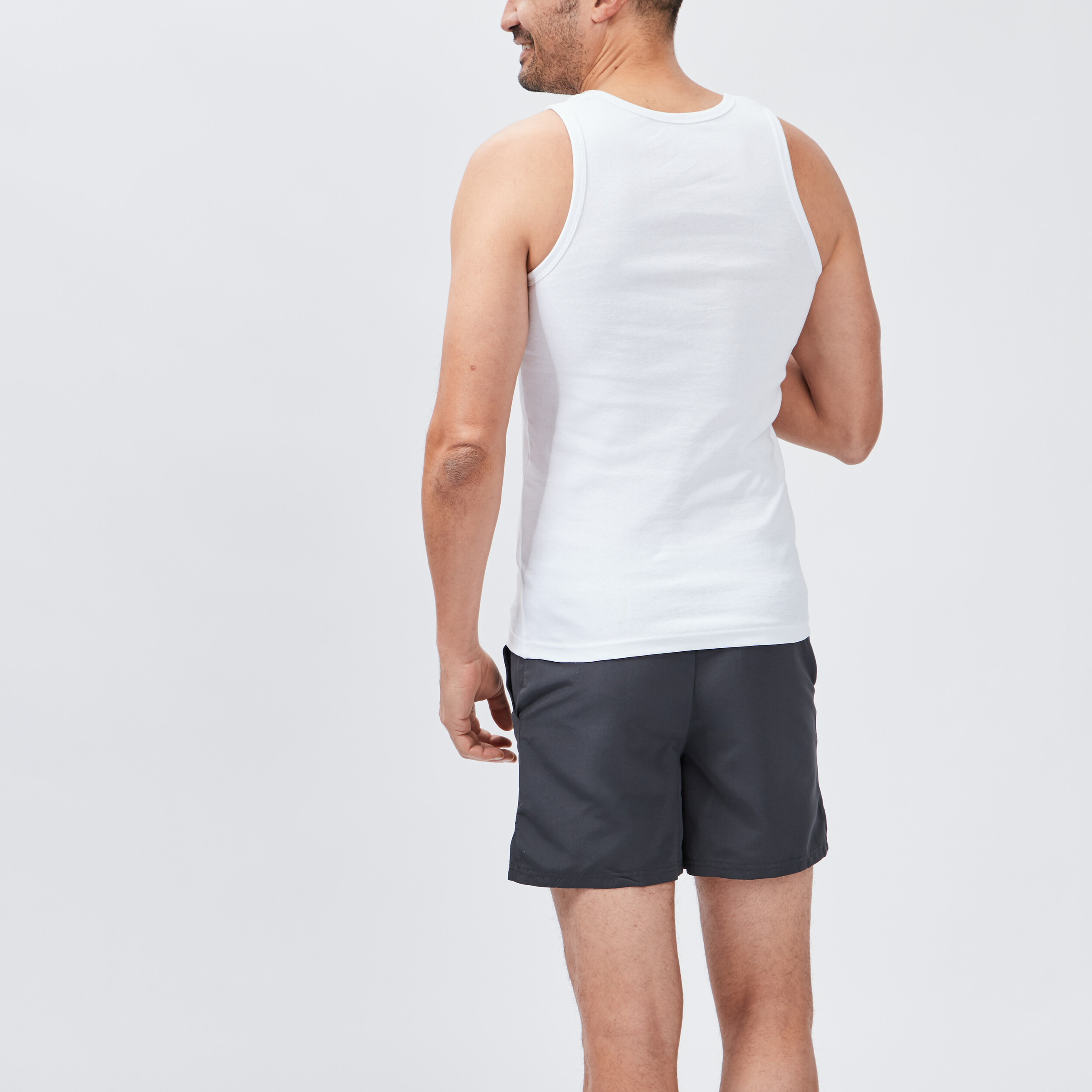 Débardeur coton bretelles larges blanc homme | La Halle