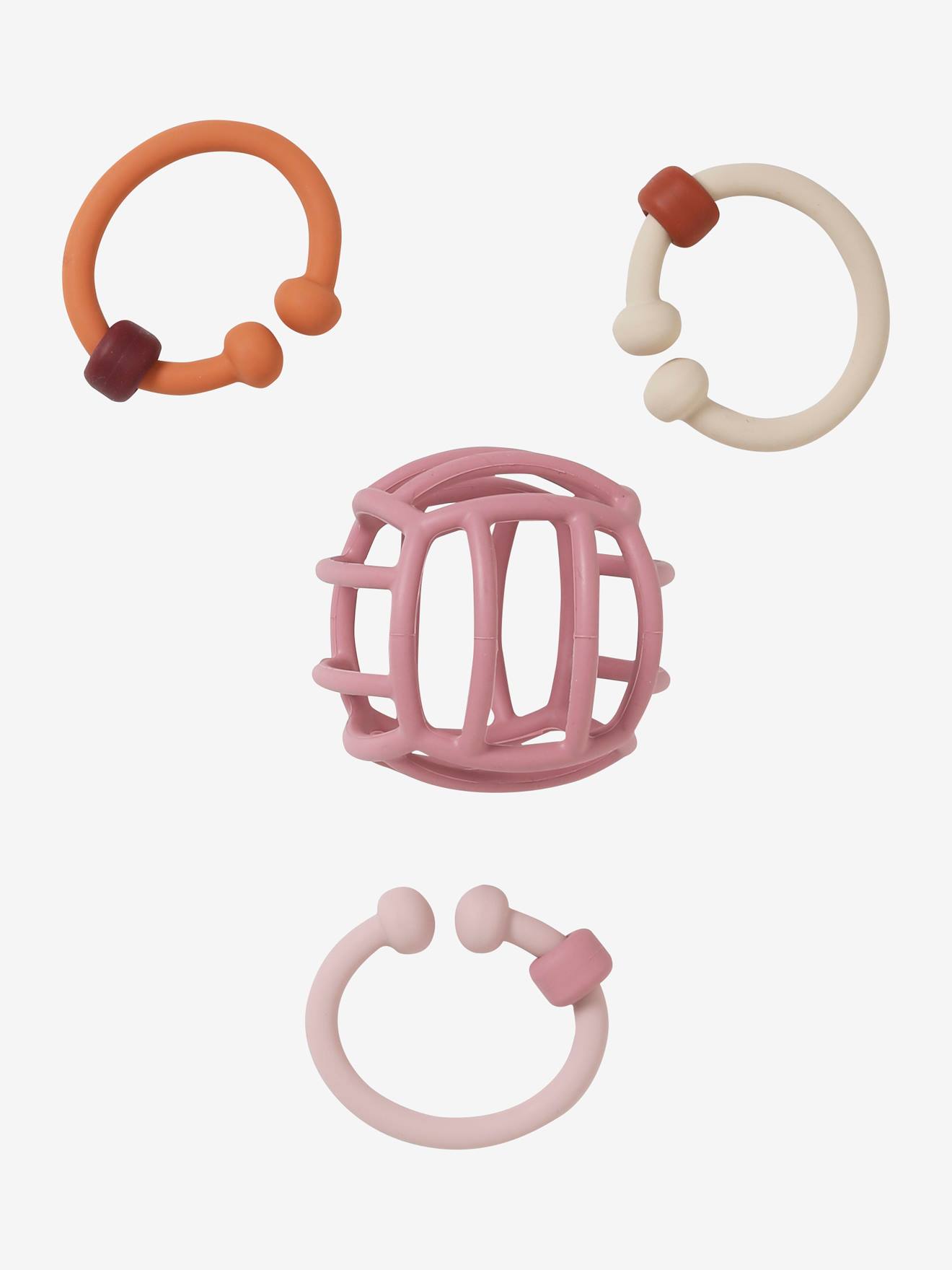 Balle et anneaux de dentition en silicone multicolor