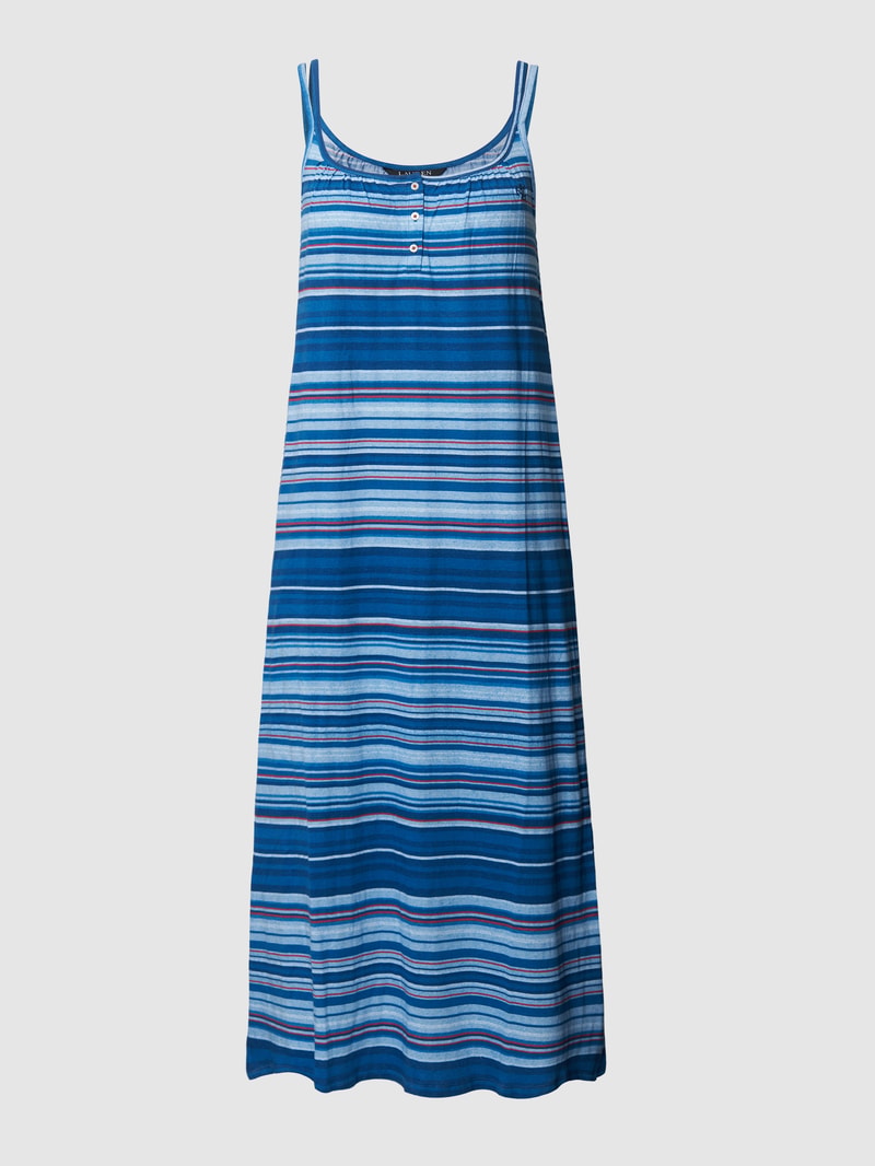 Nachthemd aus Baumwoll-Mix mit Allover-Muster in marineblau