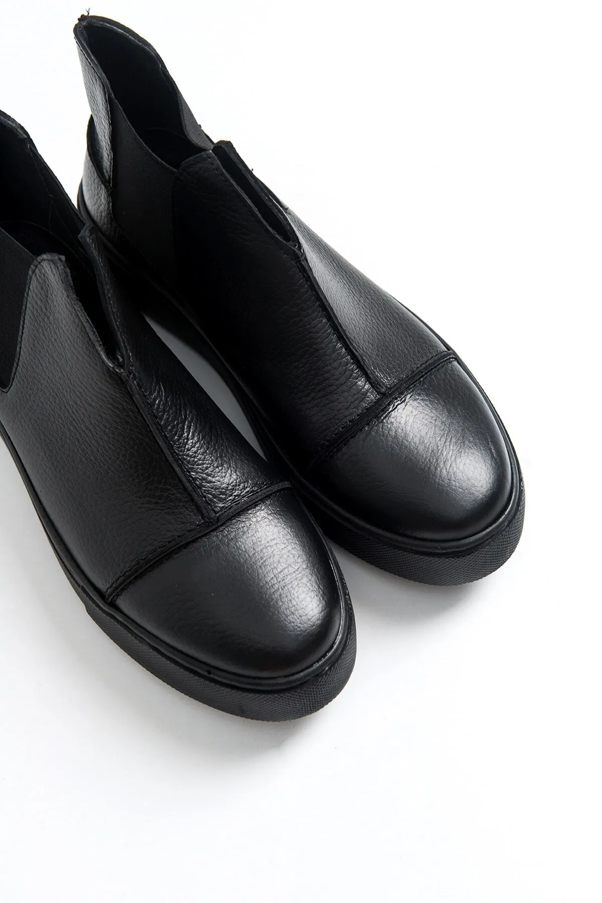 LuviShoes  110 Damen-Sneaker aus schwarzem Leder