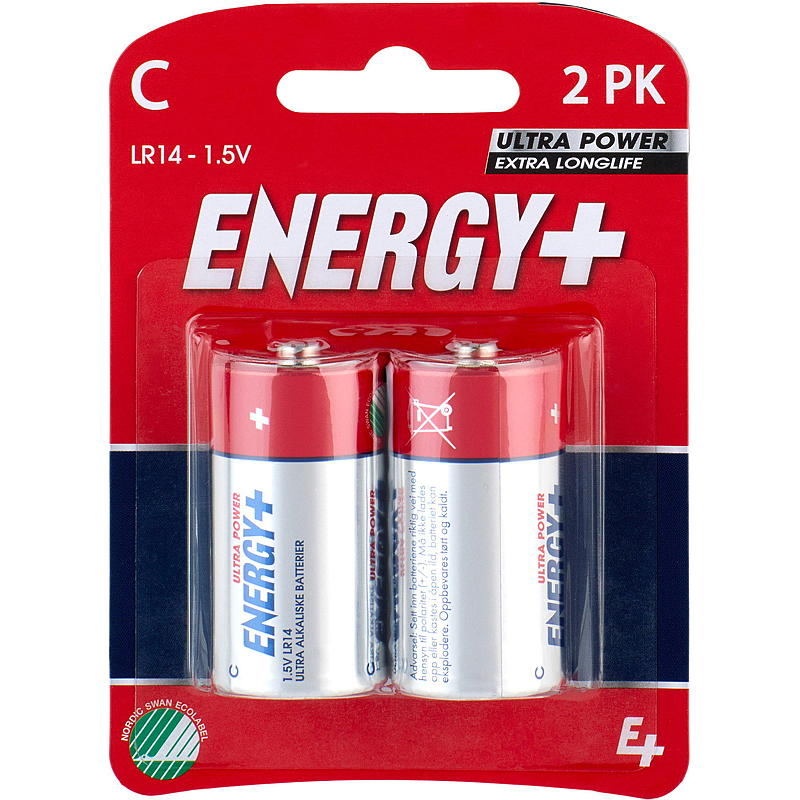 Energy Batteri C 2-pk, ultra power, Energy
