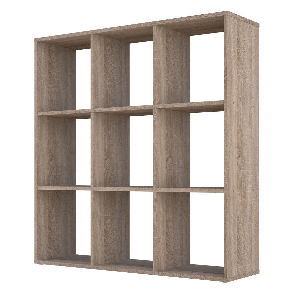 Polini Home Raumteilerregal Polini Home Raumteiler Bücherregal Regal Eiche-Optik 9 Fächer