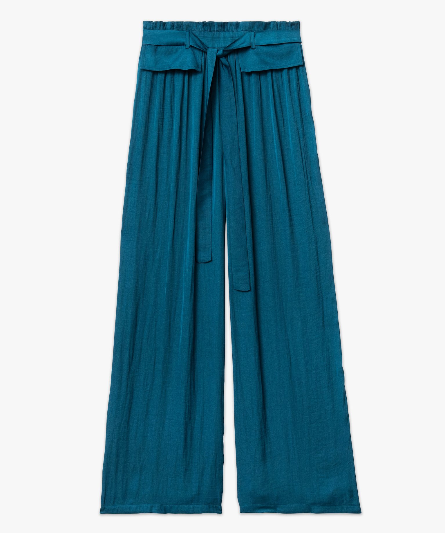 Pantalon de soirée en satin femme bleu | GEMO
