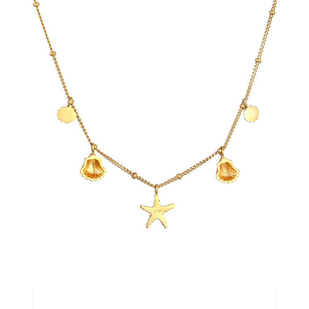 Elli Elli Collier Muscheln Seestern Kugelkette Maritim 925 Silber Bijoux