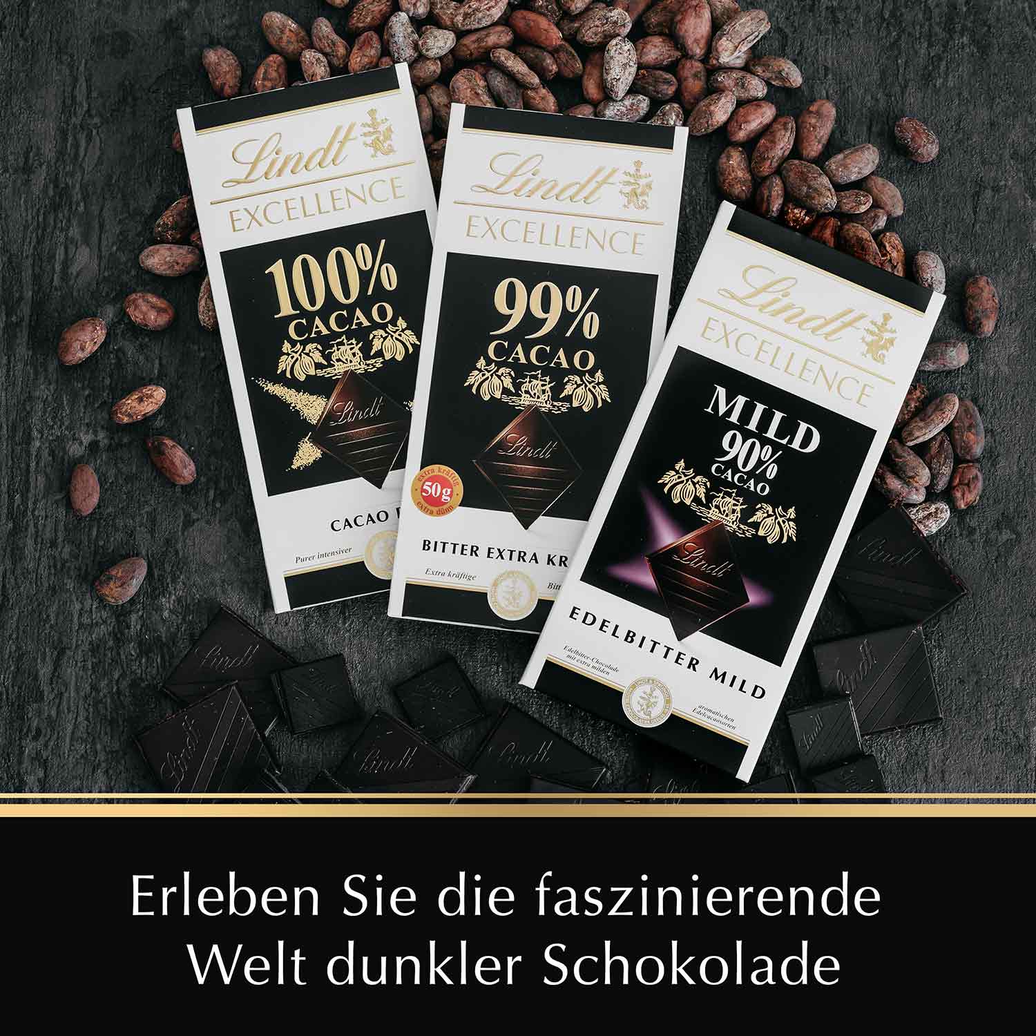Lindt Excellence 99% Cacao Edelbitter Extra Kräftig Tafel 50g