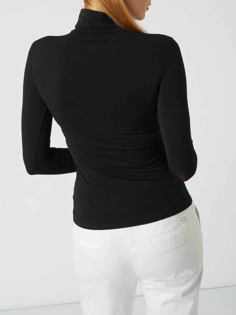 Shirt mit Rollkragen in schwarz