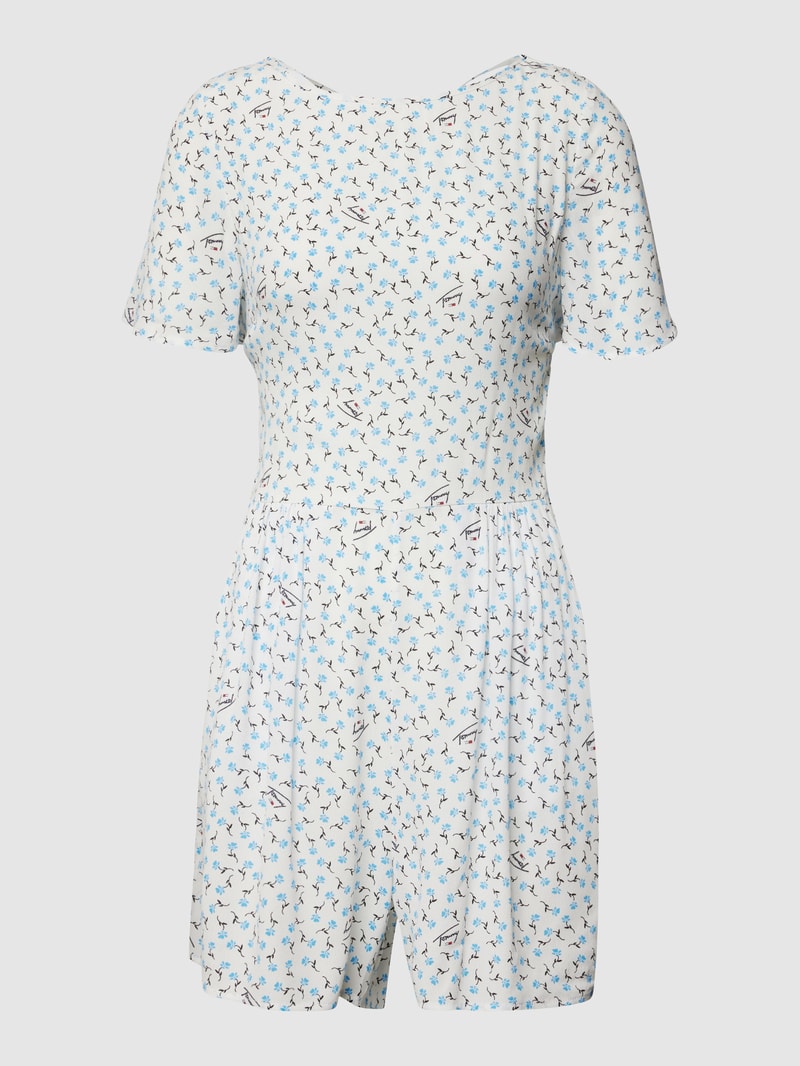 Jumpsuit mit floralem Muster in weiß