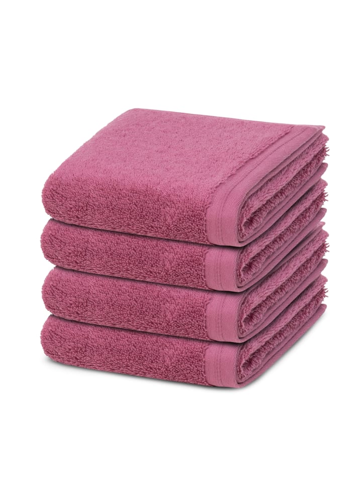 Vossen 4 X Gästetuch im Set Vegan Life in Blackberry günstig kaufen 40 x 60 cm