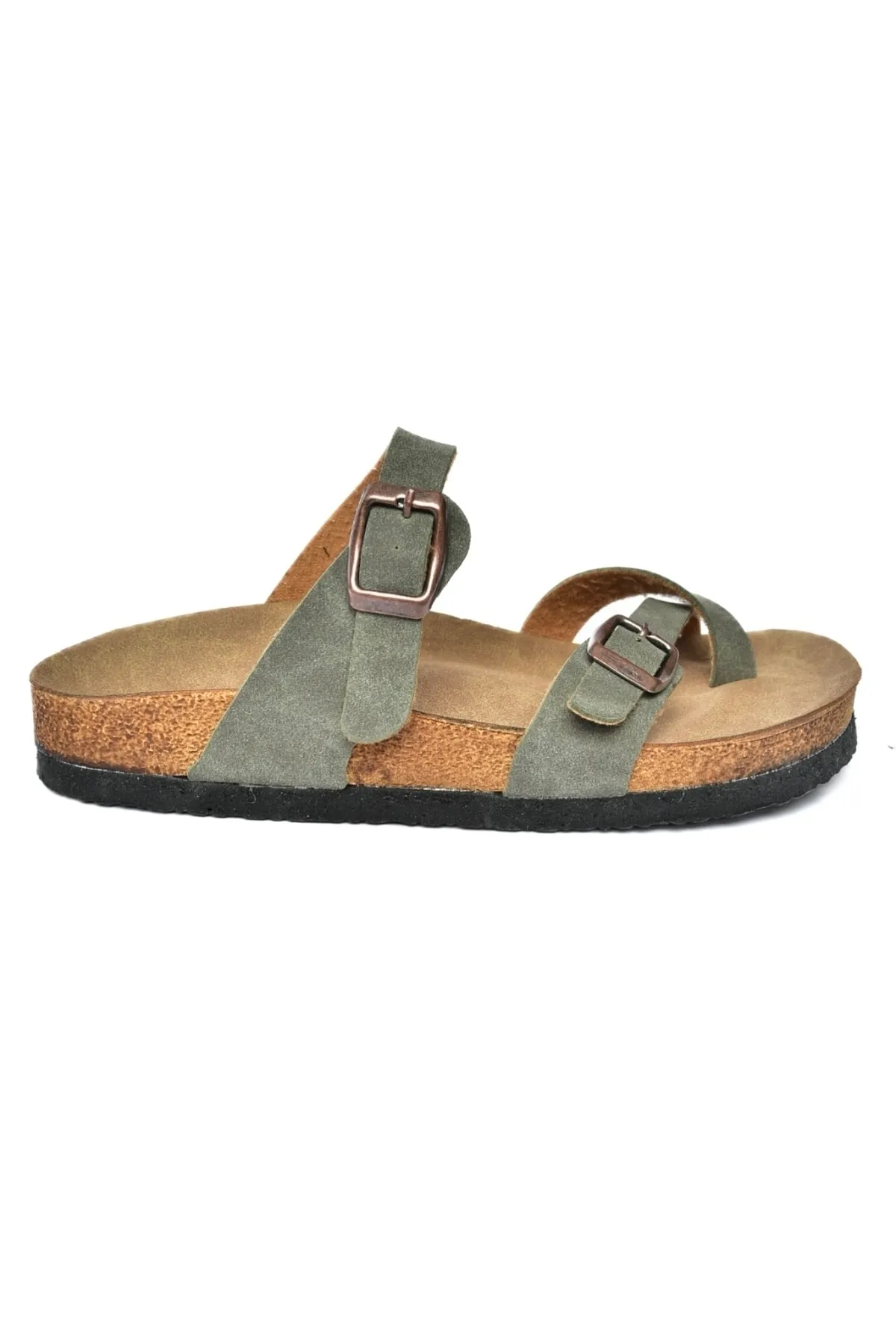 Fox Shoes  Grüne Wildleder-Flip-Flops für Damen K777613402