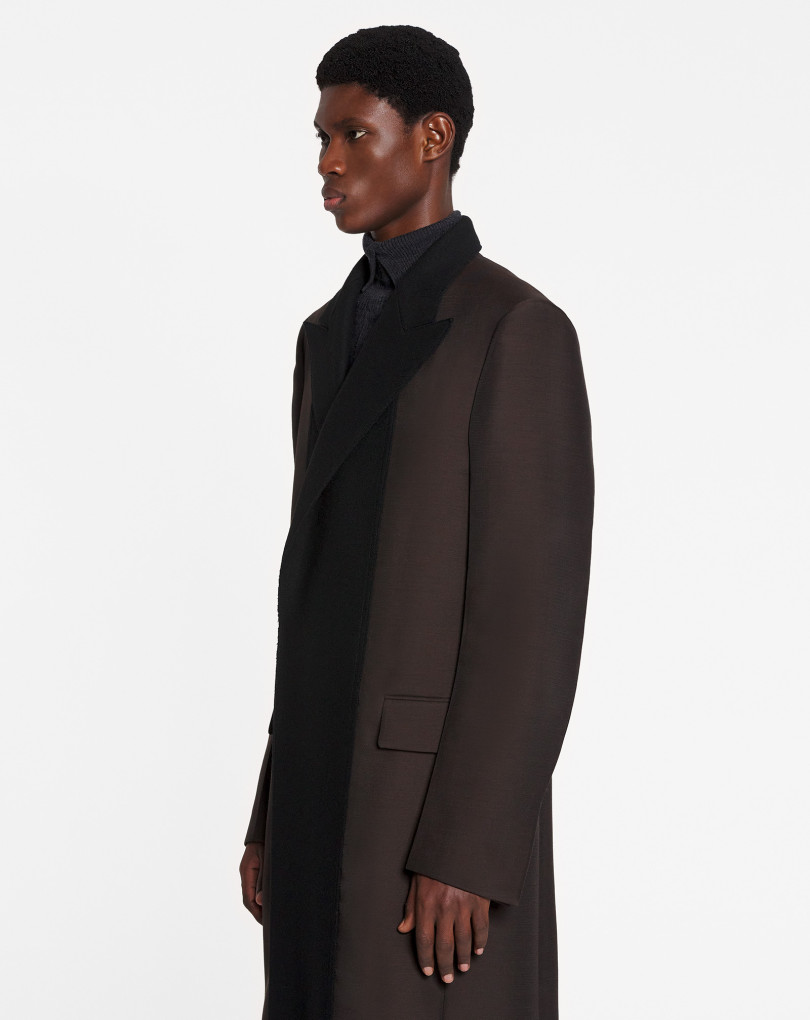 MANTEAU BI-MATIERE