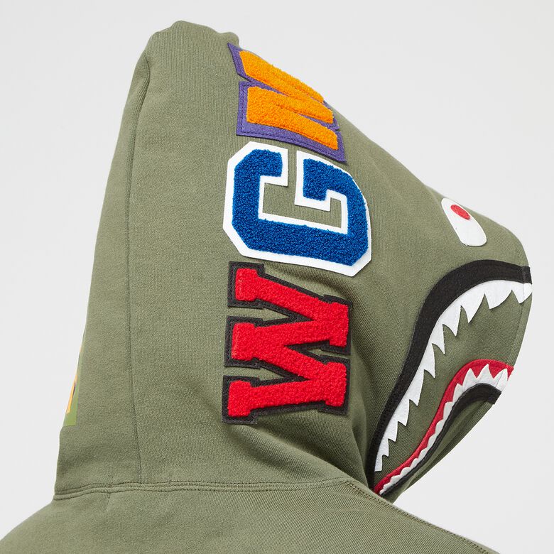 A Bathing Ape Shark Pullover Hoodie olive drab