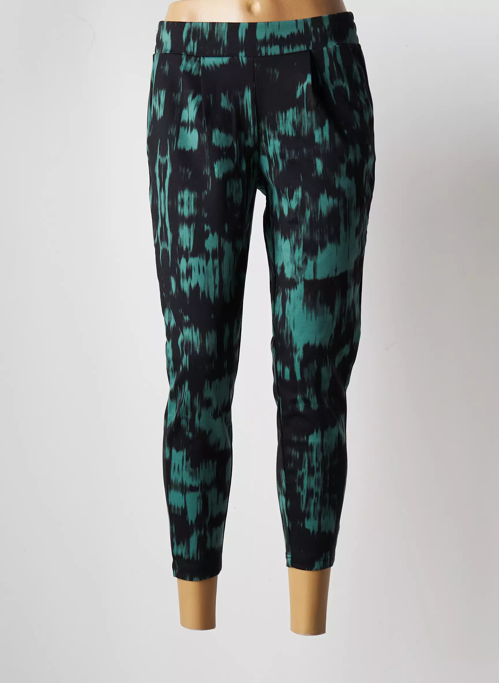 Ichi Pantalon7 8 Femme couleur vert