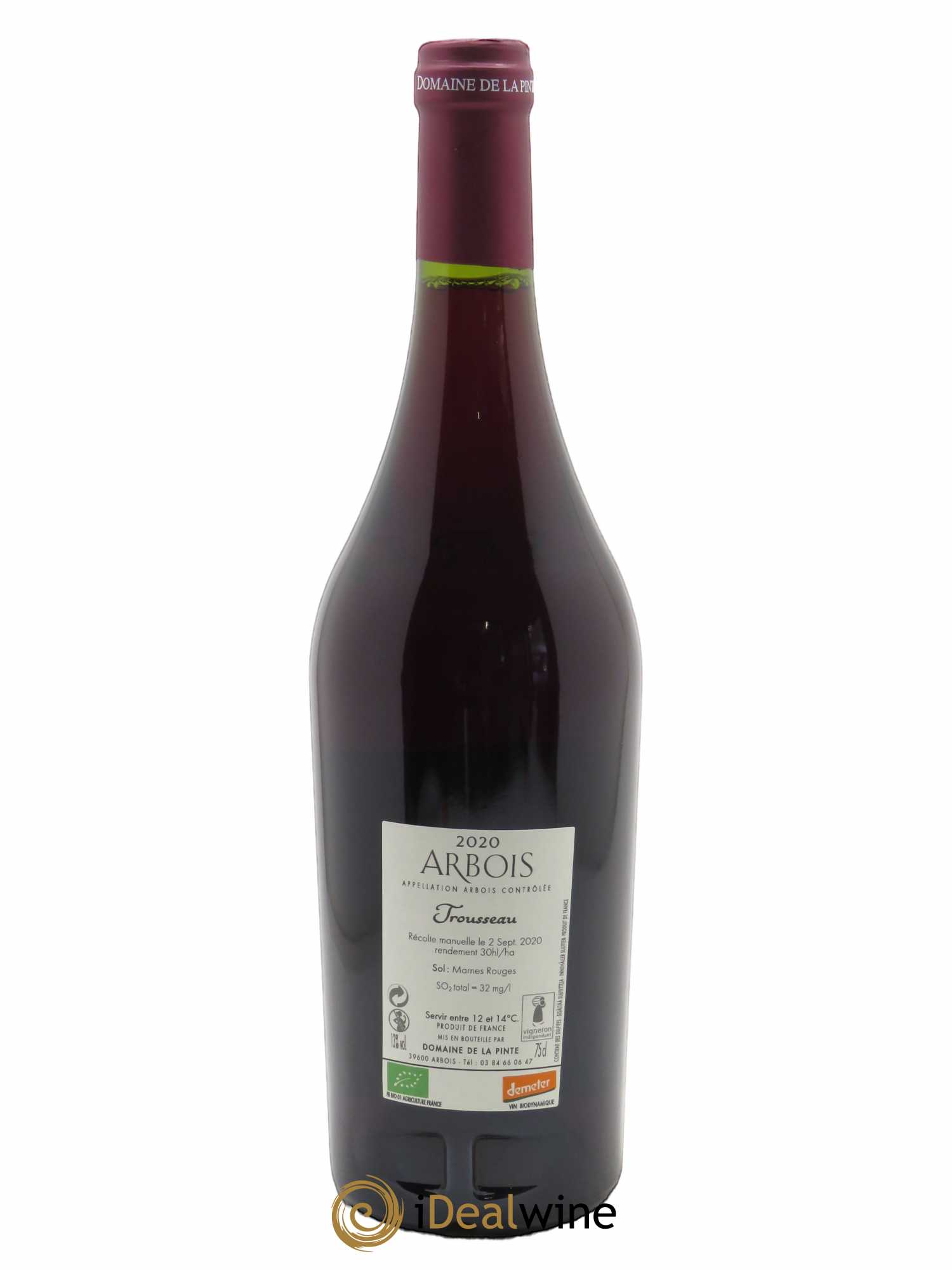 Arbois Trousseau Domaine de la Pinte  2020 - Lot de 1 Bouteille