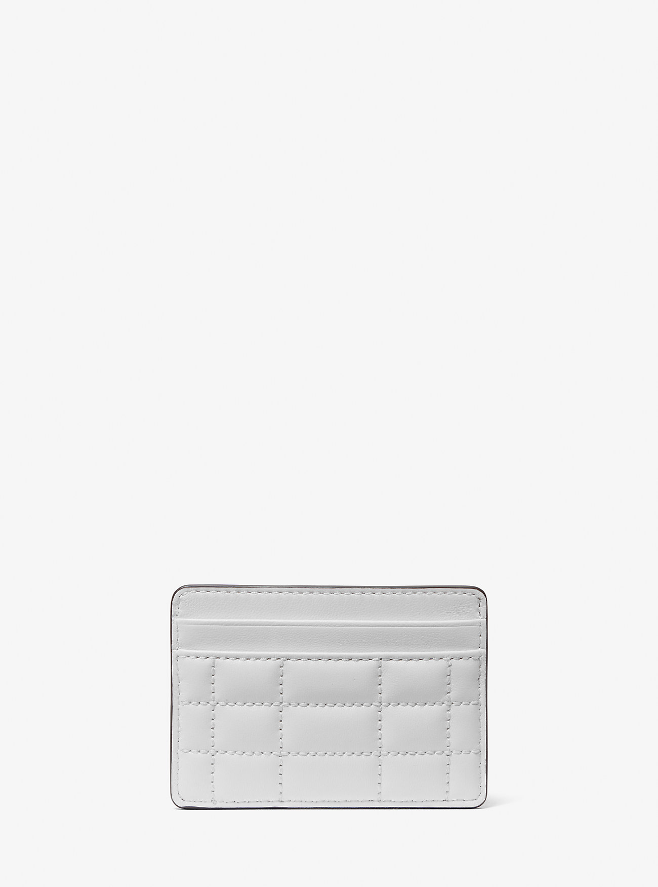 Etui na karty Jet Set z pikowanej skóry - OPTIC WHITE