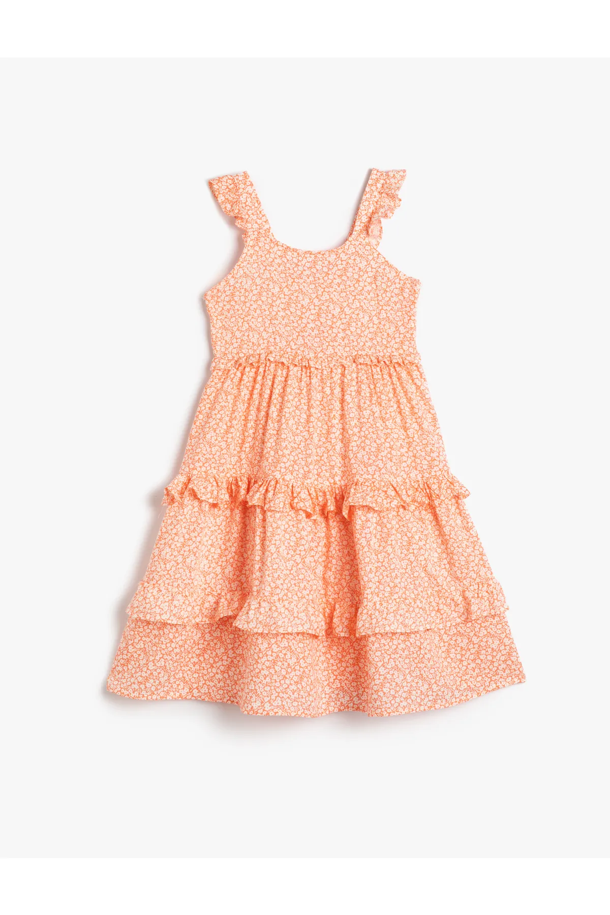 Koton  Kleid Midi Blumenträger Rüschen geschichtet